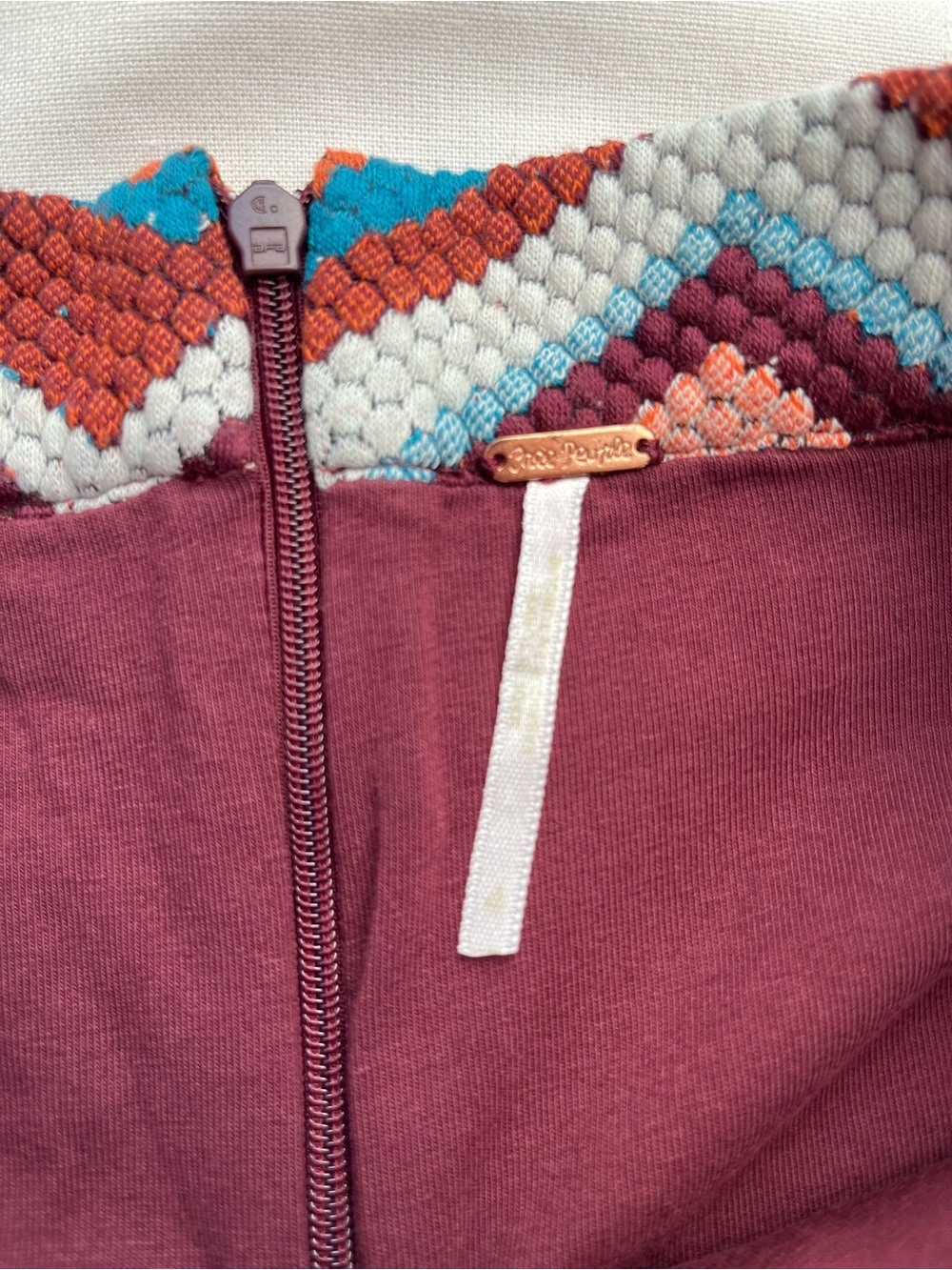 Free People Floyd High-Waist Chevron Knit Shorts - Orange, Blue, Maroon, White - Picture 3 of 8